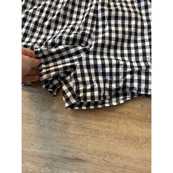 Anthropologie Self Contrast Amadi Gingham Puff Sleeve Romper - Picture 5 of 8